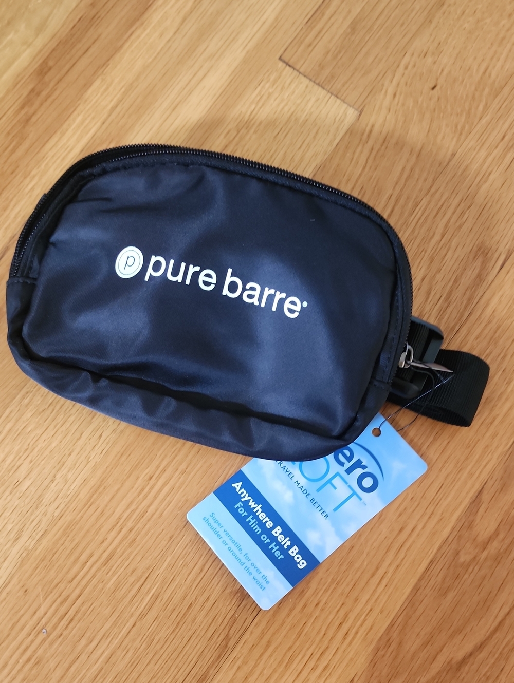 Pure Barre Black Belt Bag with Logo